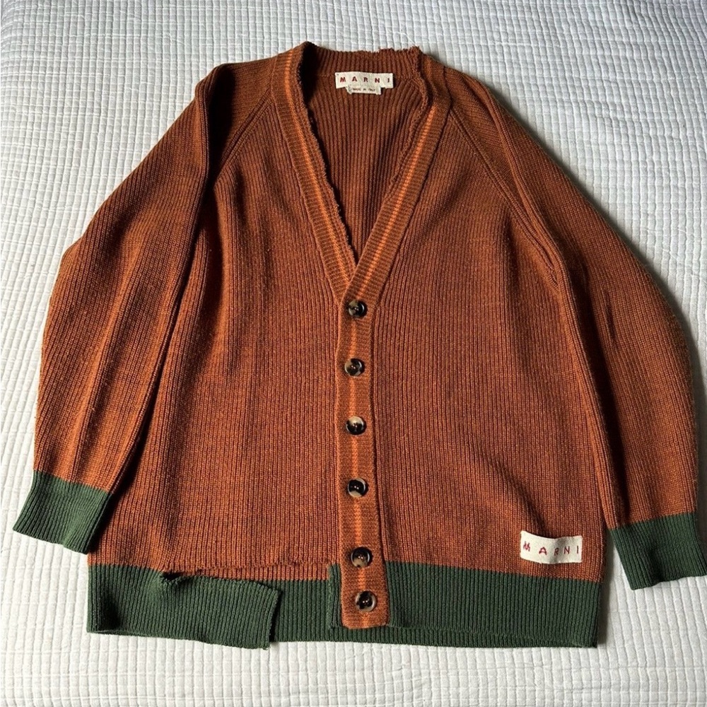 Marni Orange Broken Cardigan - S (IT 40)